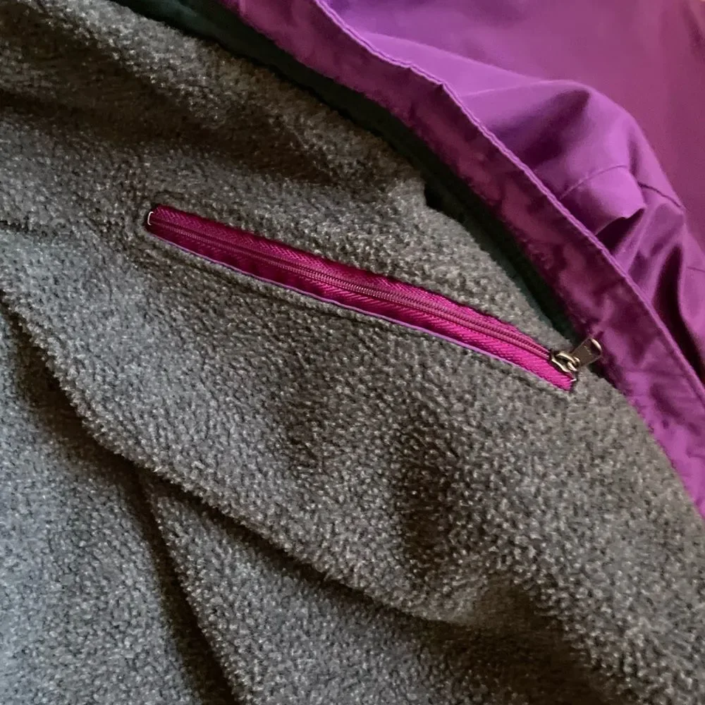 VTG 90s Patagonia Shelled  Jacket Women’s 12 Purple Fleece Lined USA